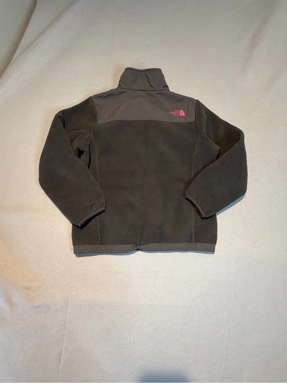 The North Face Kids Gray Fleece Jacket with Pink Zip